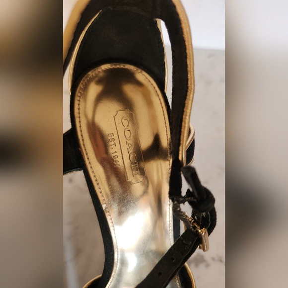 Coach Daylan High-Heel Suede & Leather Sandals NWOB - Picture 5 of 9